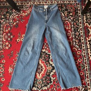 Princess Polly Light Blue Flare Jeans